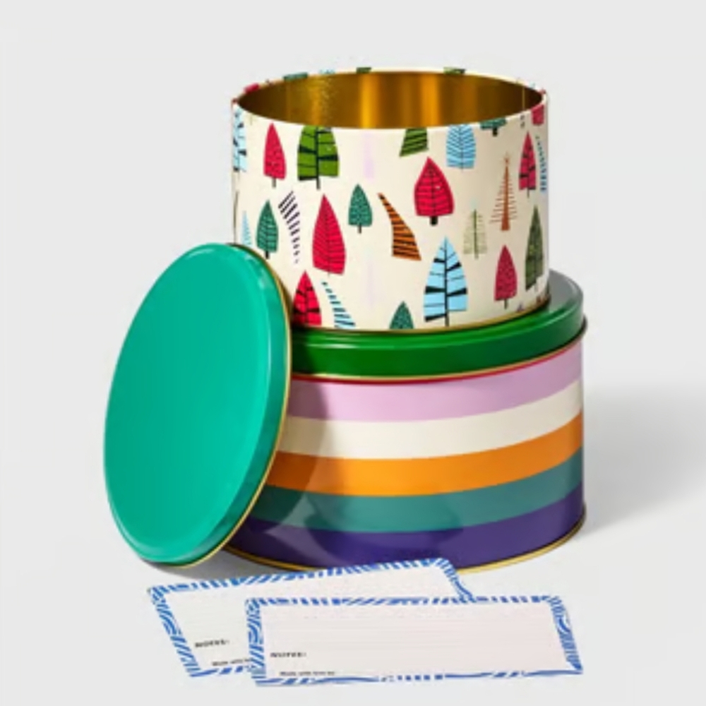 Tabitha Brown NWT 2ct Tin Food Storage Containers with Recipe Cards